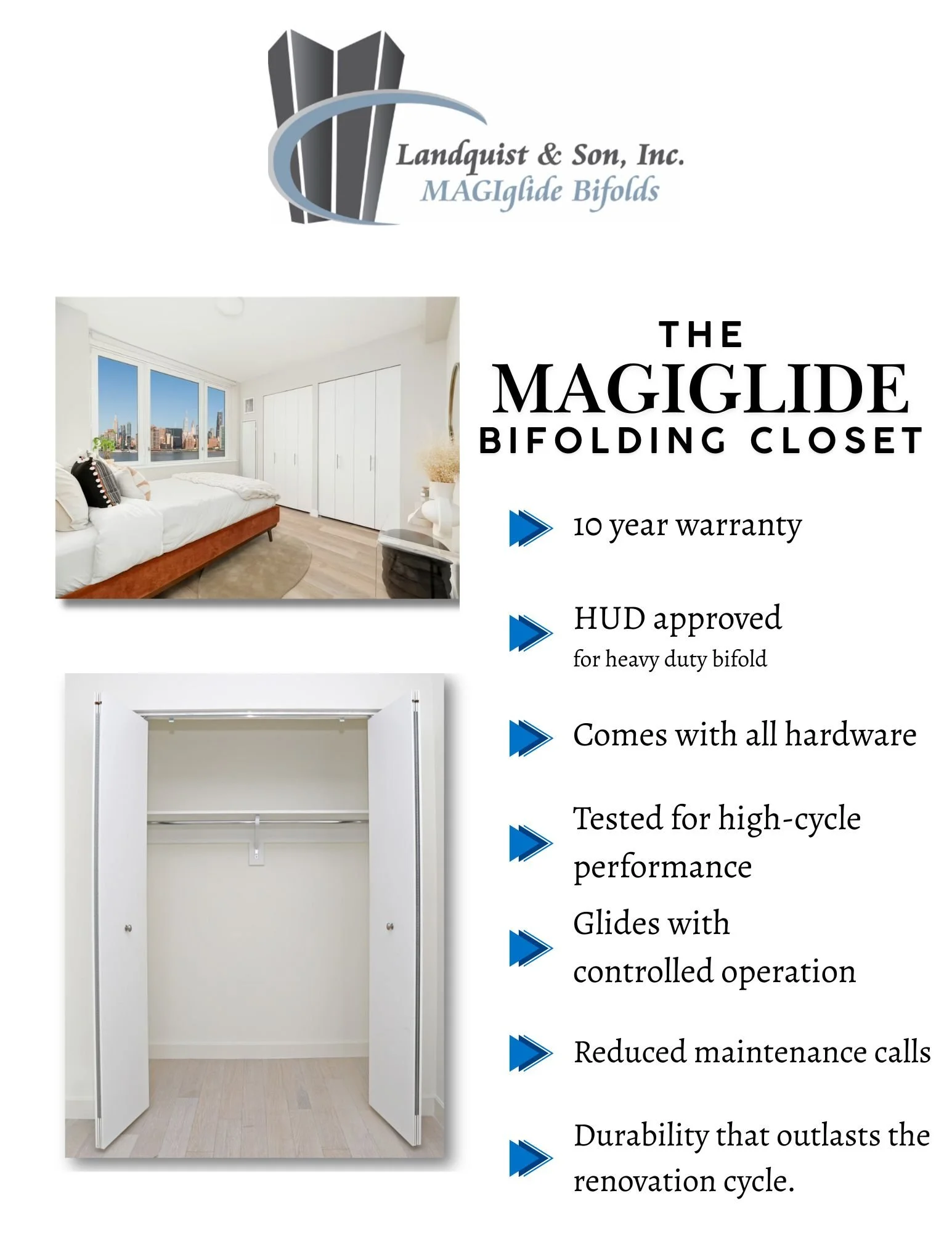 Landquist & Son, custom and durable closet doors